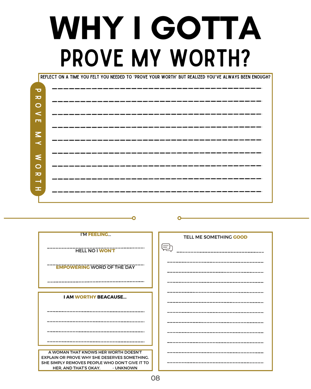 Why I Gotta? A Self-Reflection Workbook
