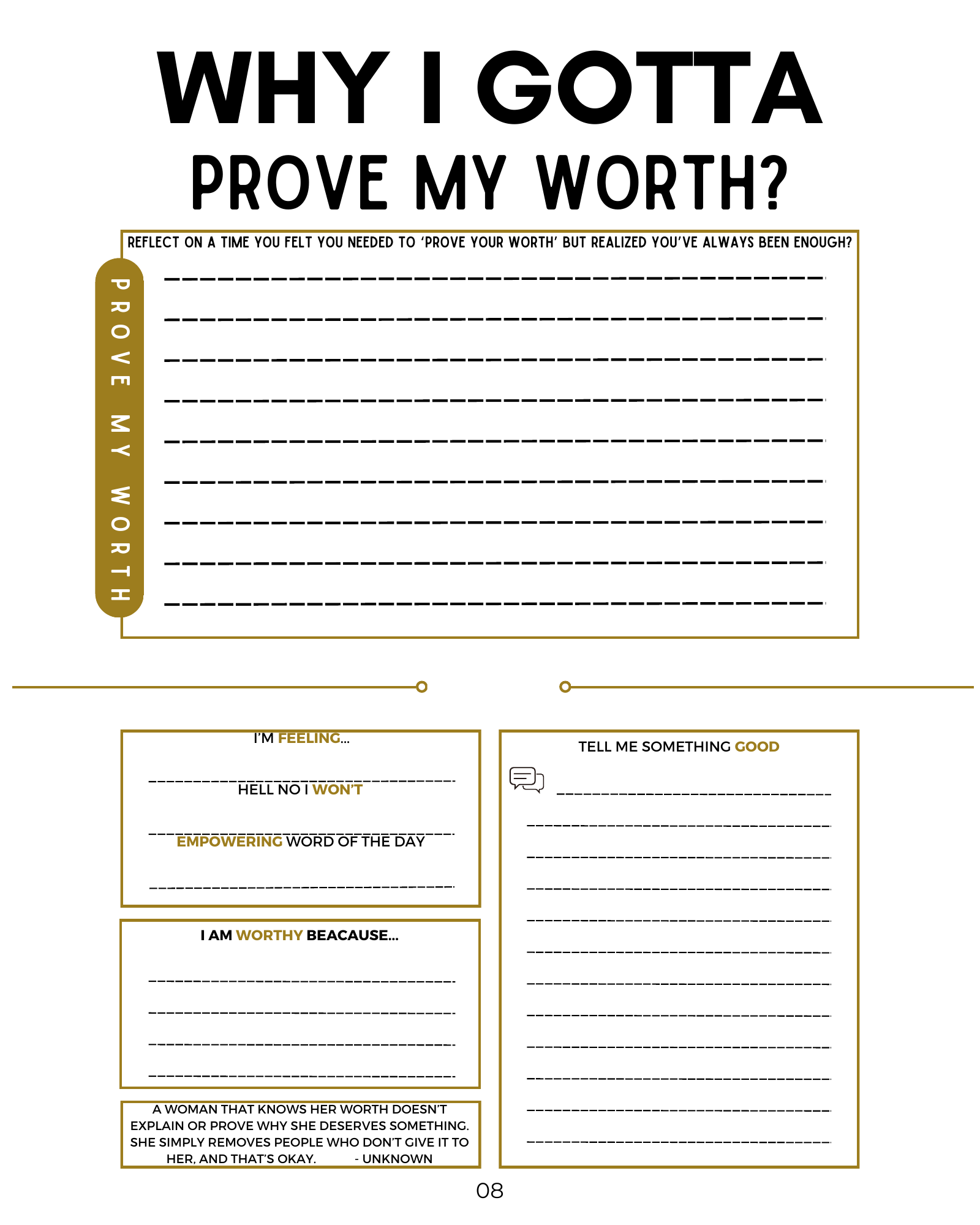 Why I Gotta? A Self-Reflection Workbook